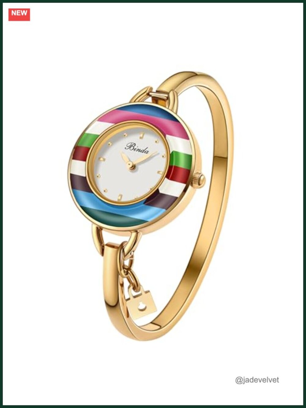 Women's Stainless Steel Cuff Bangle Watch Quartz Round Dial Gift Box